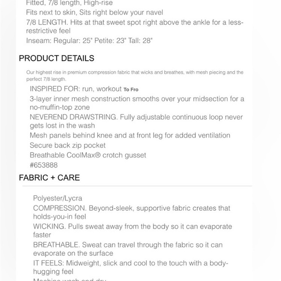 Athleta black precision leggings XL - Picture 4 of 6